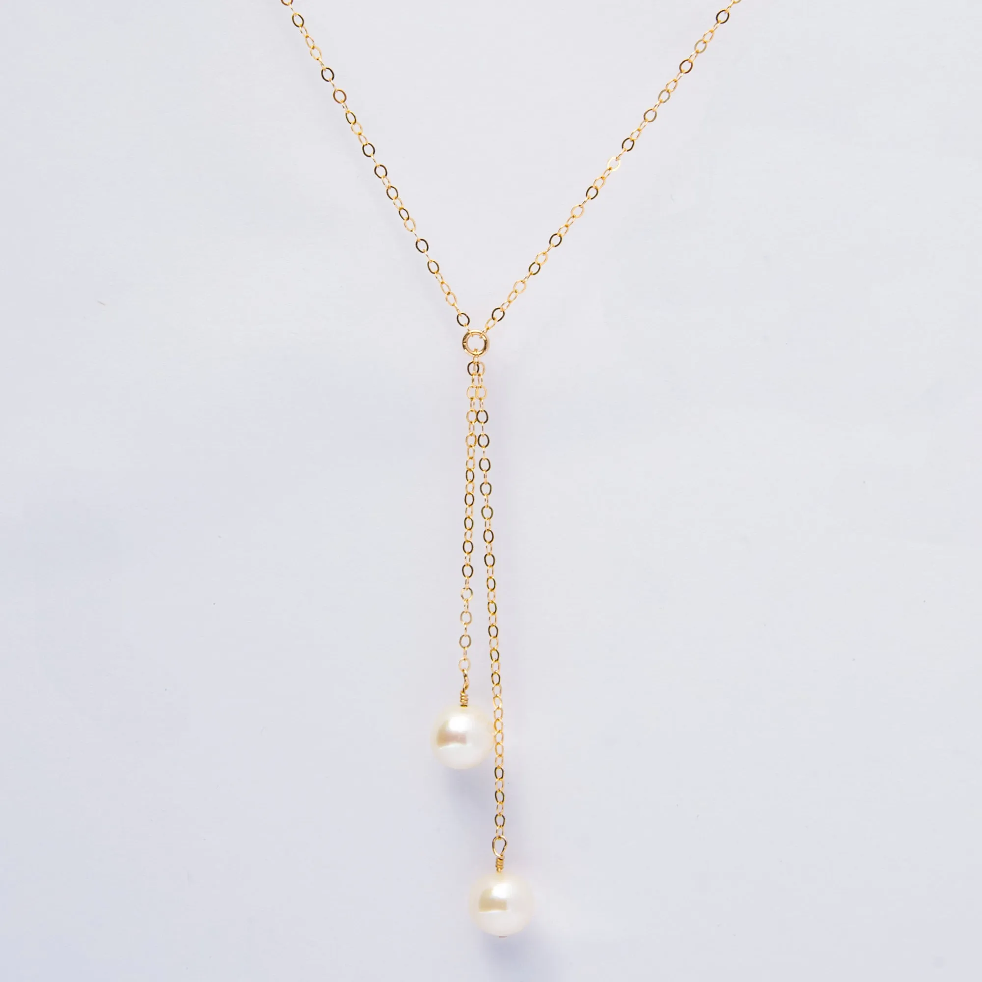 asymmetrical pearl tassel Y-necklace