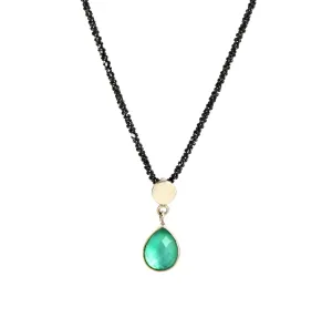 Athena drop necklace with green onyx