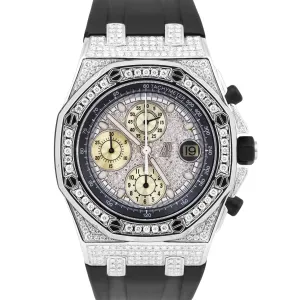 Audemars Piguet Royal Oak Offshore 42mm DIAMOND PAVE Black Rubber 25940SK Watch