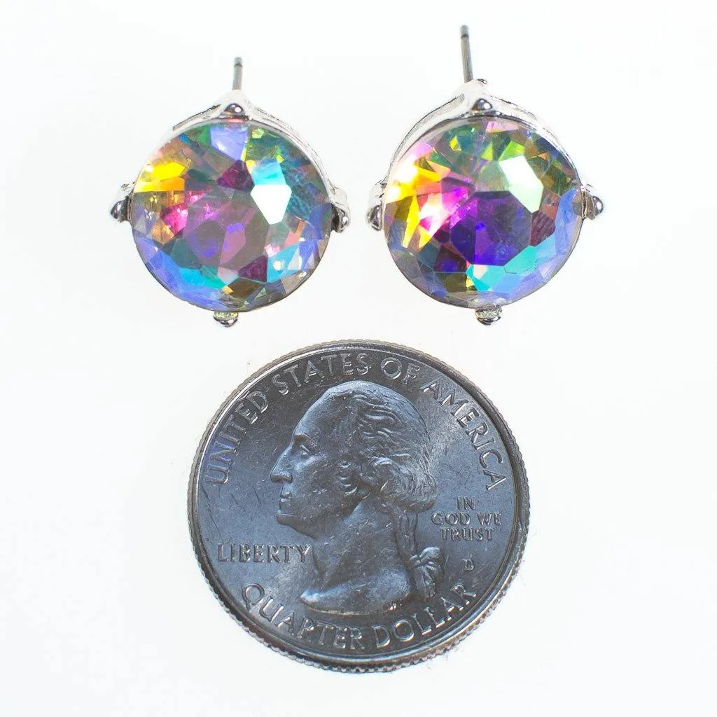 Aurora Borealis Crystal Stud Earrings
