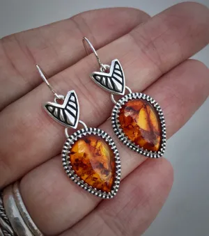 Baltic Amber Chevron Earrings