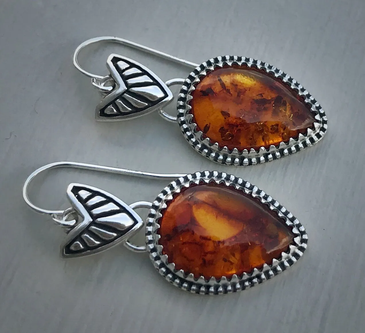 Baltic Amber Chevron Earrings
