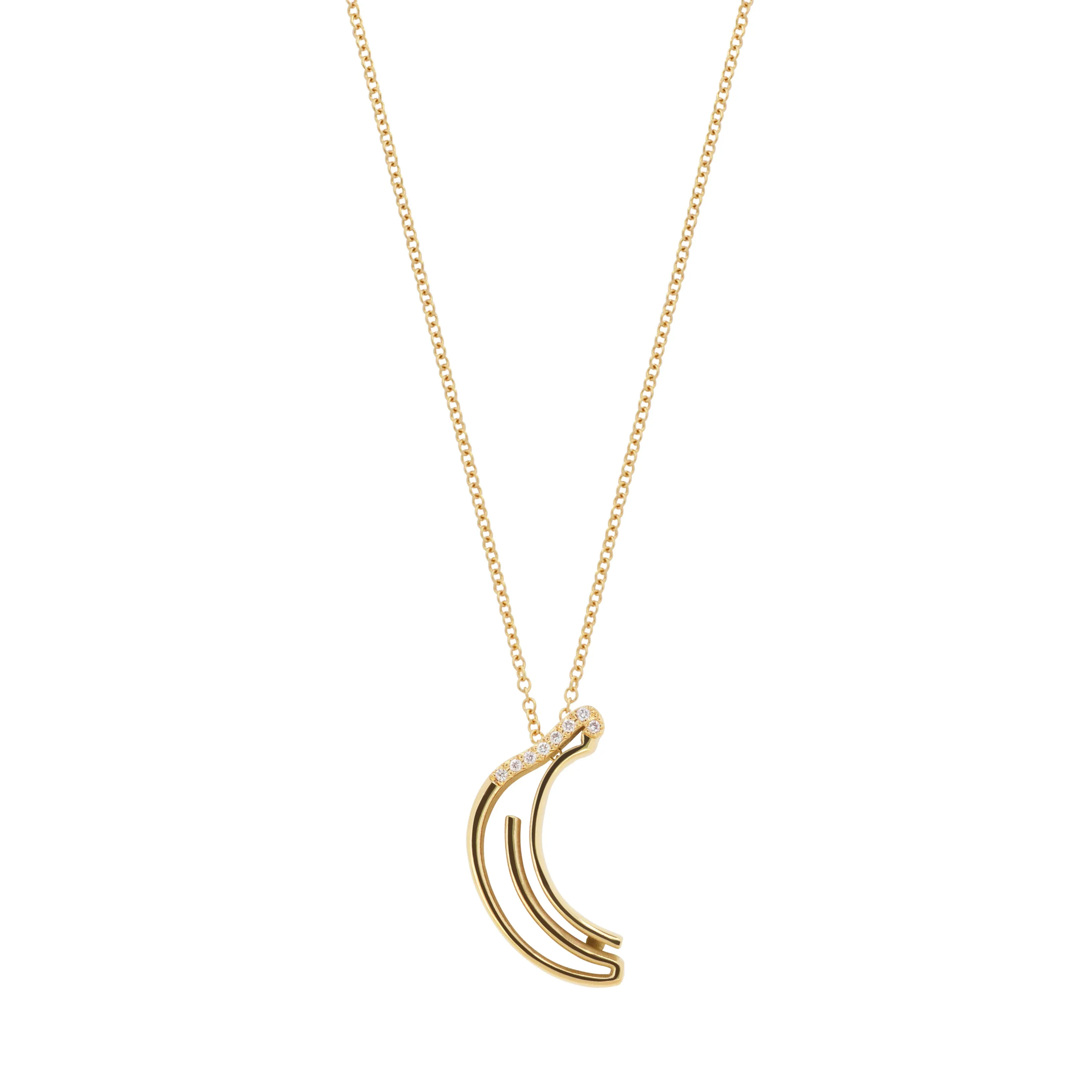 Banana Diamond Charm Pendant