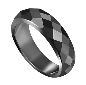 Bevel Cut Hematite Ring