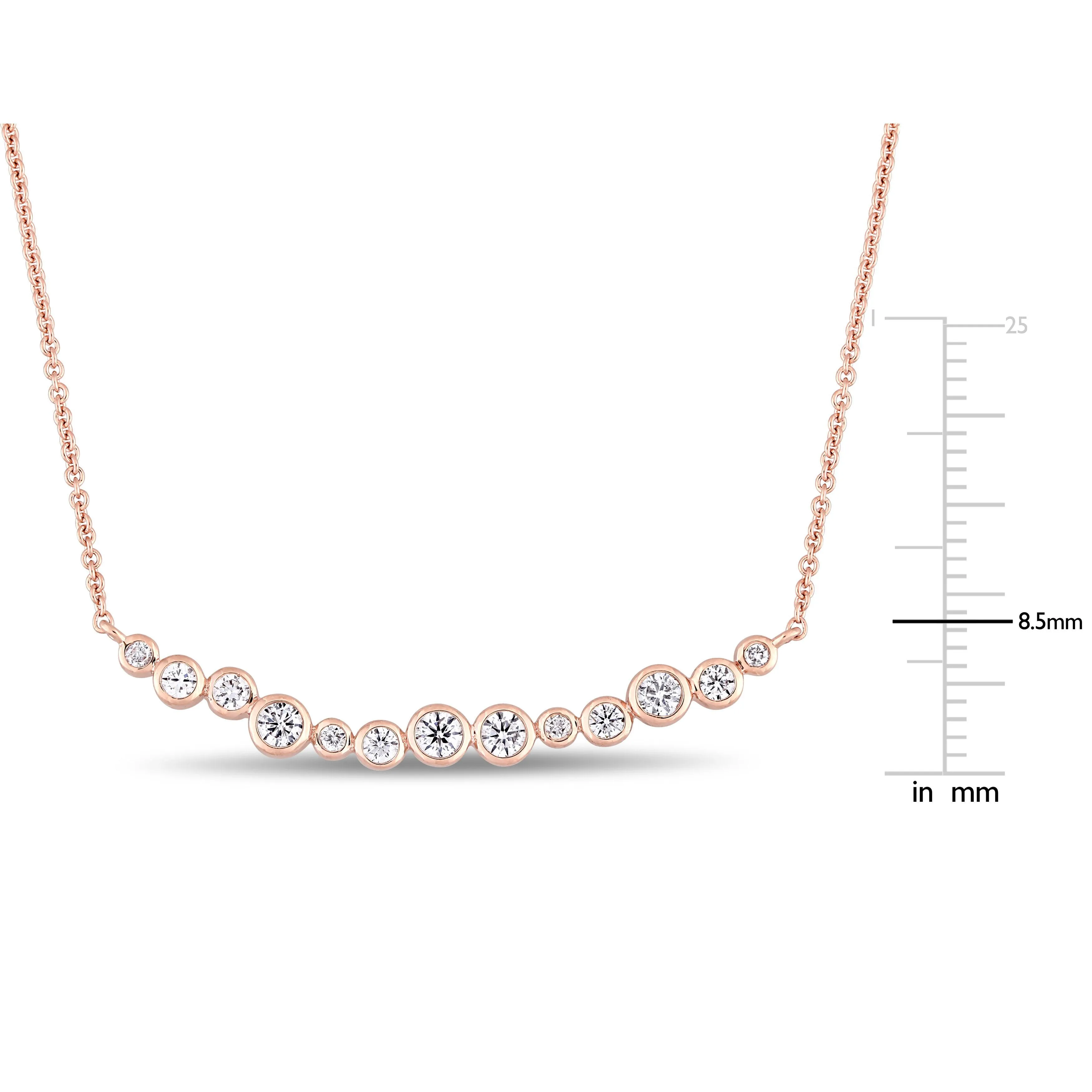 Bezel Diamond Bar Necklace