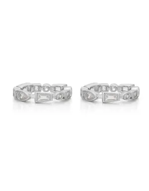 Bezel Stone Ring Set- Silver