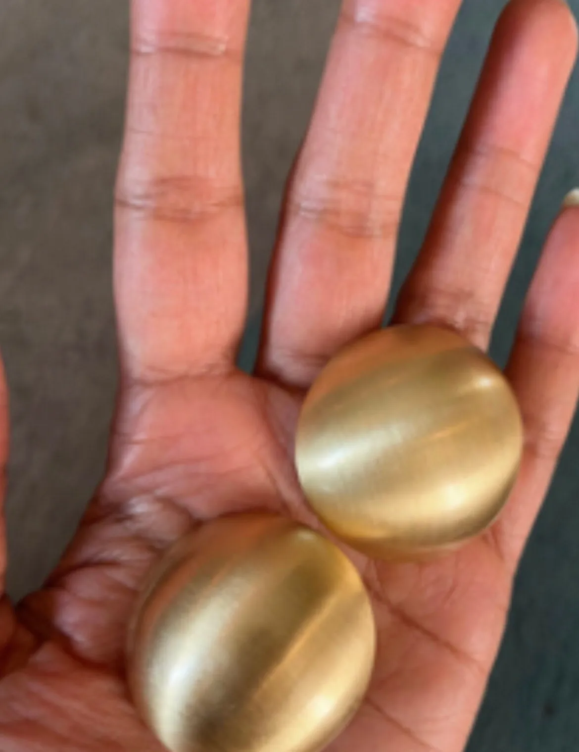 Big gold dome earrings , gold studs large , huge gold stud earring , round gold earrings , chunky gold studs