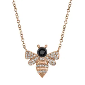 Black & White Diamond Bee Necklace