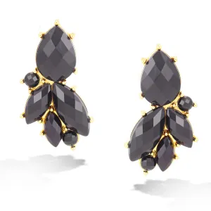 BLACK CRYSTAL STUD  EARRINGS #ADX6800125 (SHAB4)