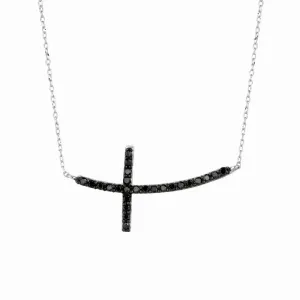 BLACK DIAMOND CROSS NECKLACE 14K GOLD (0.25 CTW)