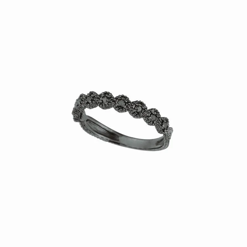 BLACK DIAMOND STACK RING 14K BLACK GOLD (0.2 CTW)