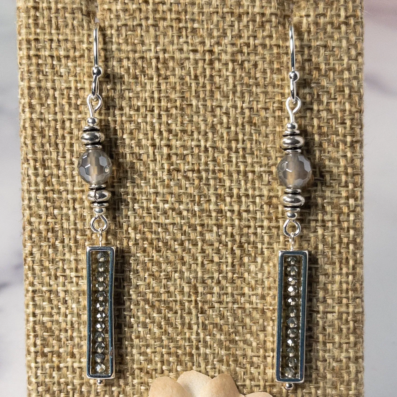 Black Spinel Bead Frame Dangles