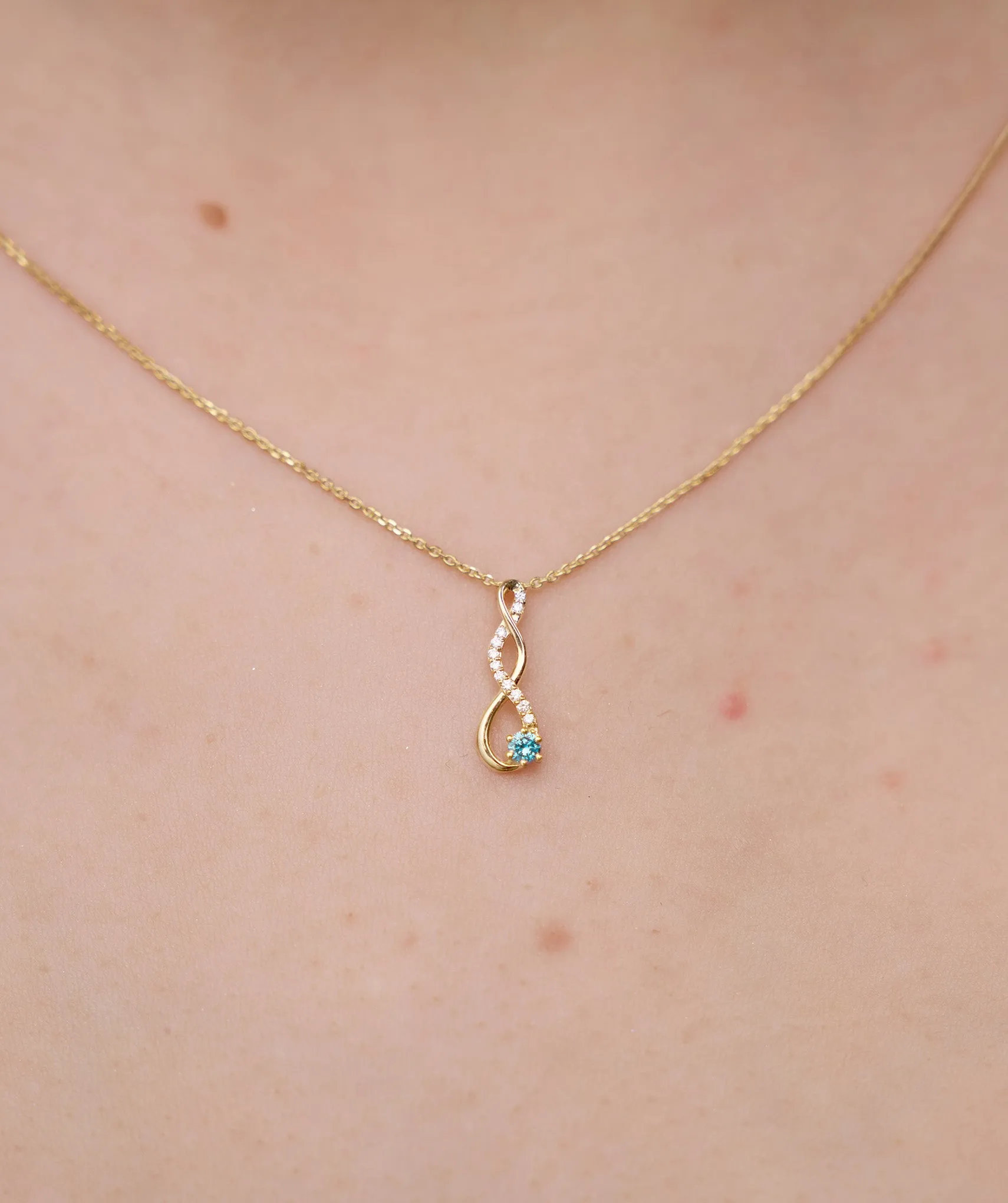 Blue Gem & Diamond Necklace