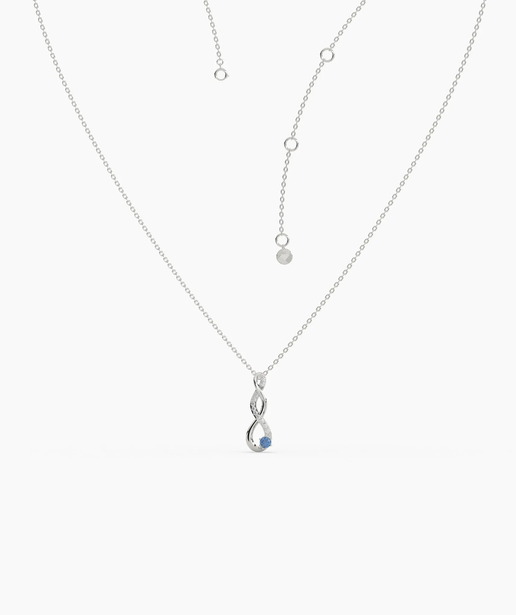 Blue Gem & Diamond Necklace