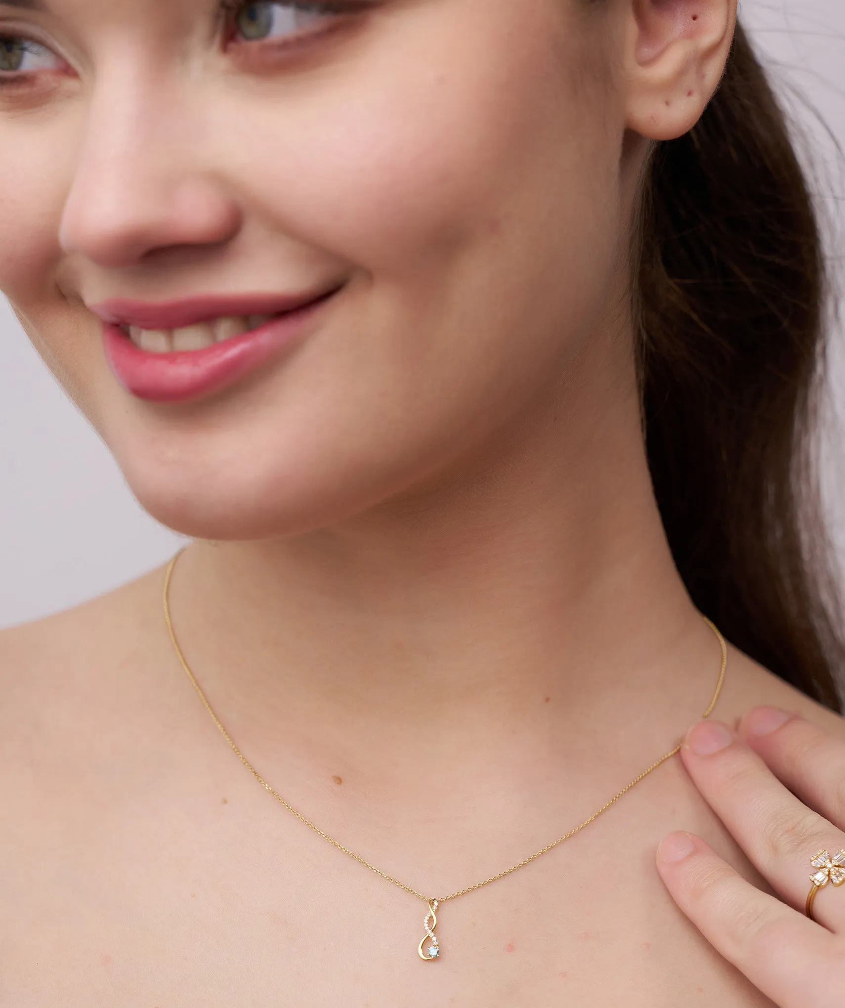 Blue Gem & Diamond Necklace