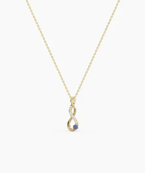 Blue Gem & Diamond Necklace
