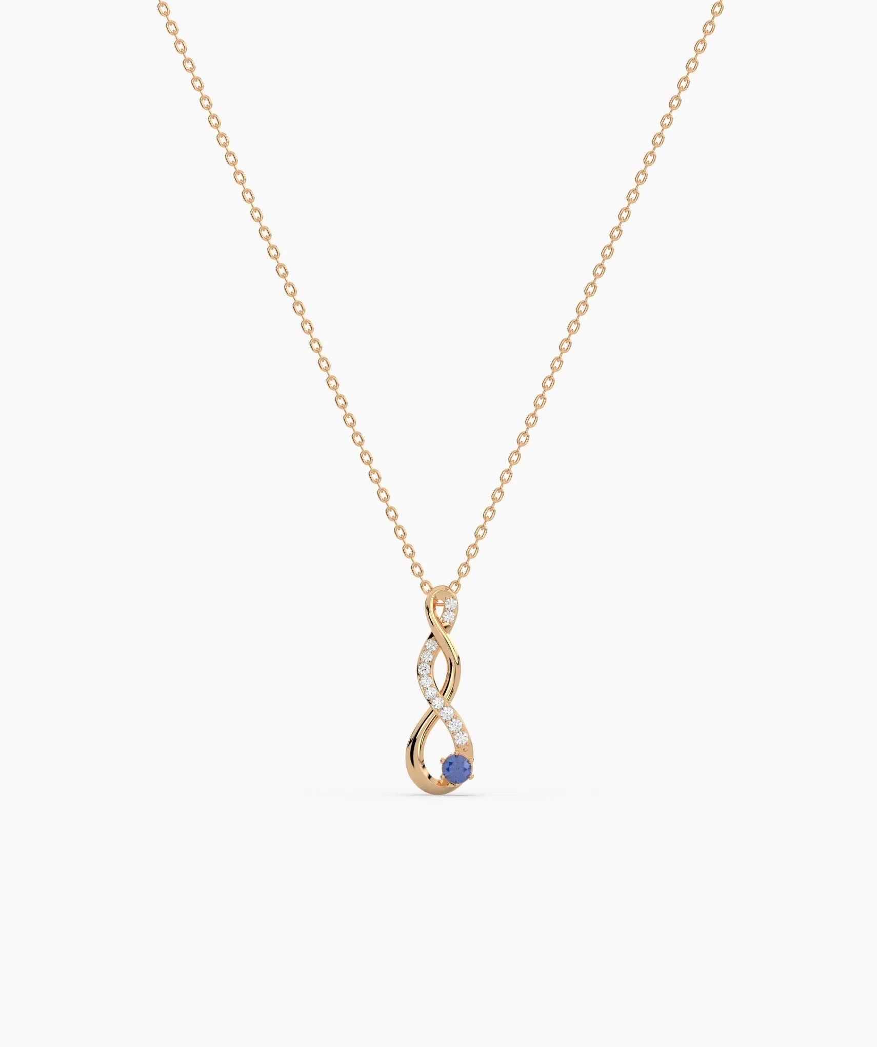 Blue Gem & Diamond Necklace