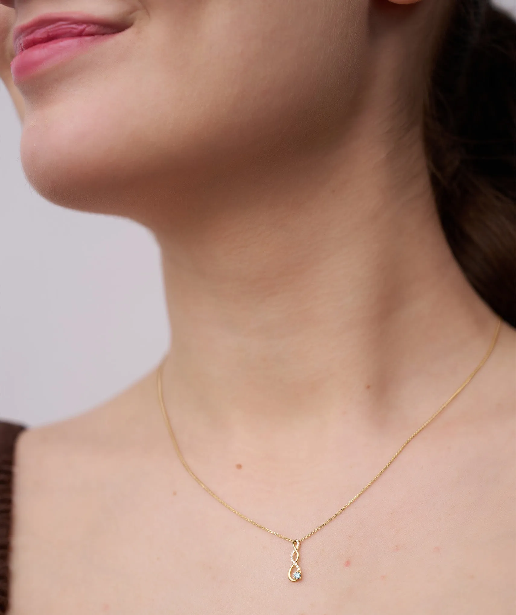 Blue Gem & Diamond Necklace