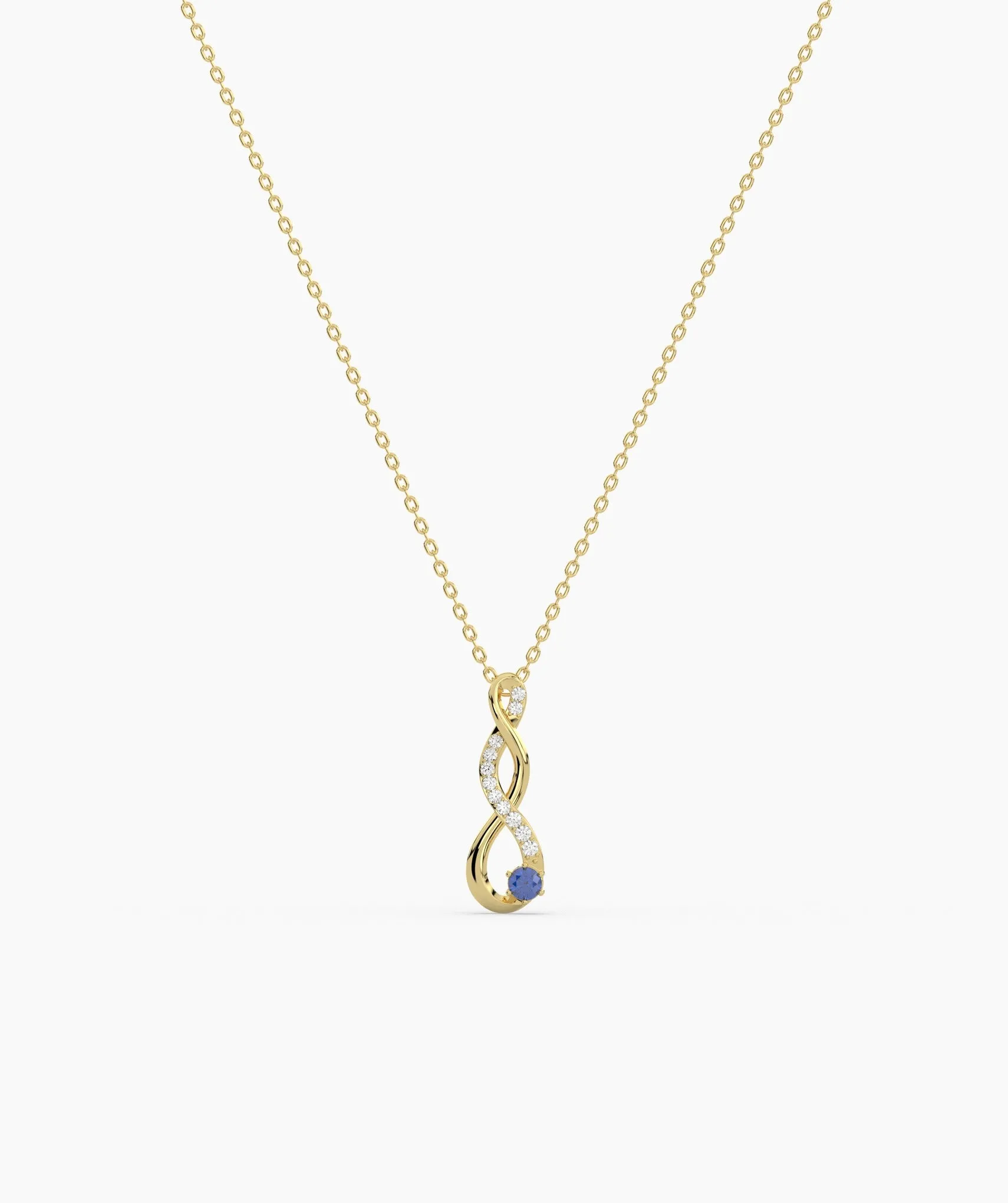 Blue Gem & Diamond Necklace