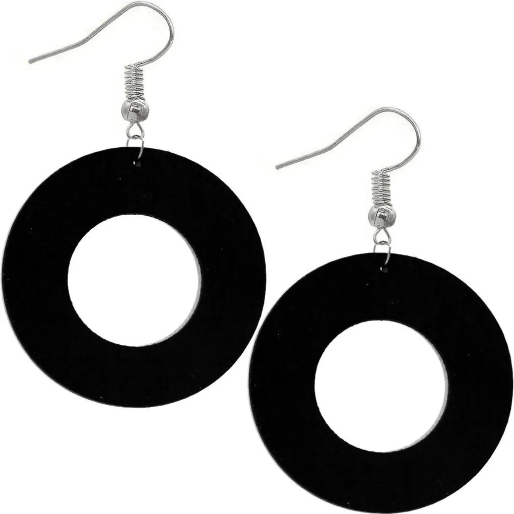 Blue Money Sex Love Wooden Earrings