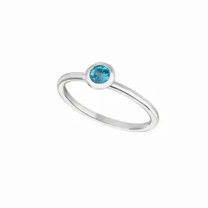 BLUE TOPAZ BEZEL SET RING 14K GOLD (0.22 CTW)