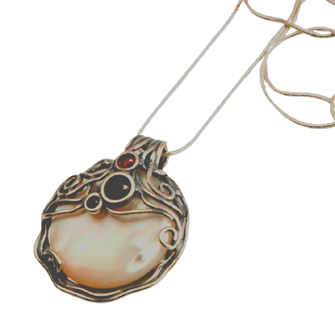 Bluenoemi Necklace for Woman Mother of Pearl Sterling Silver