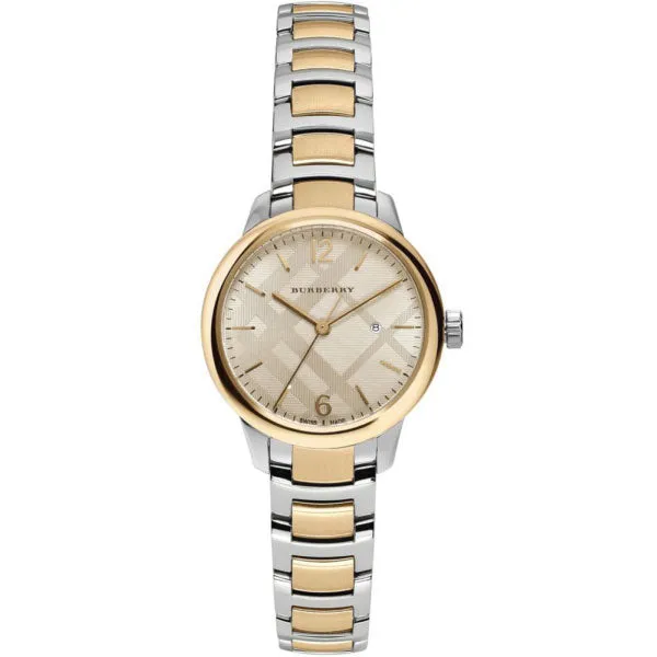 Burberry The Classic Two-tone Stainless Steel Gold Dial Quartz Watch for Ladies - BU10118