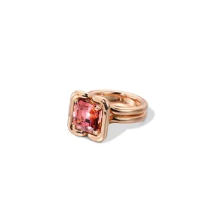 Buttress Emerald Cut Solitaire Ring - Pink Tourmaline