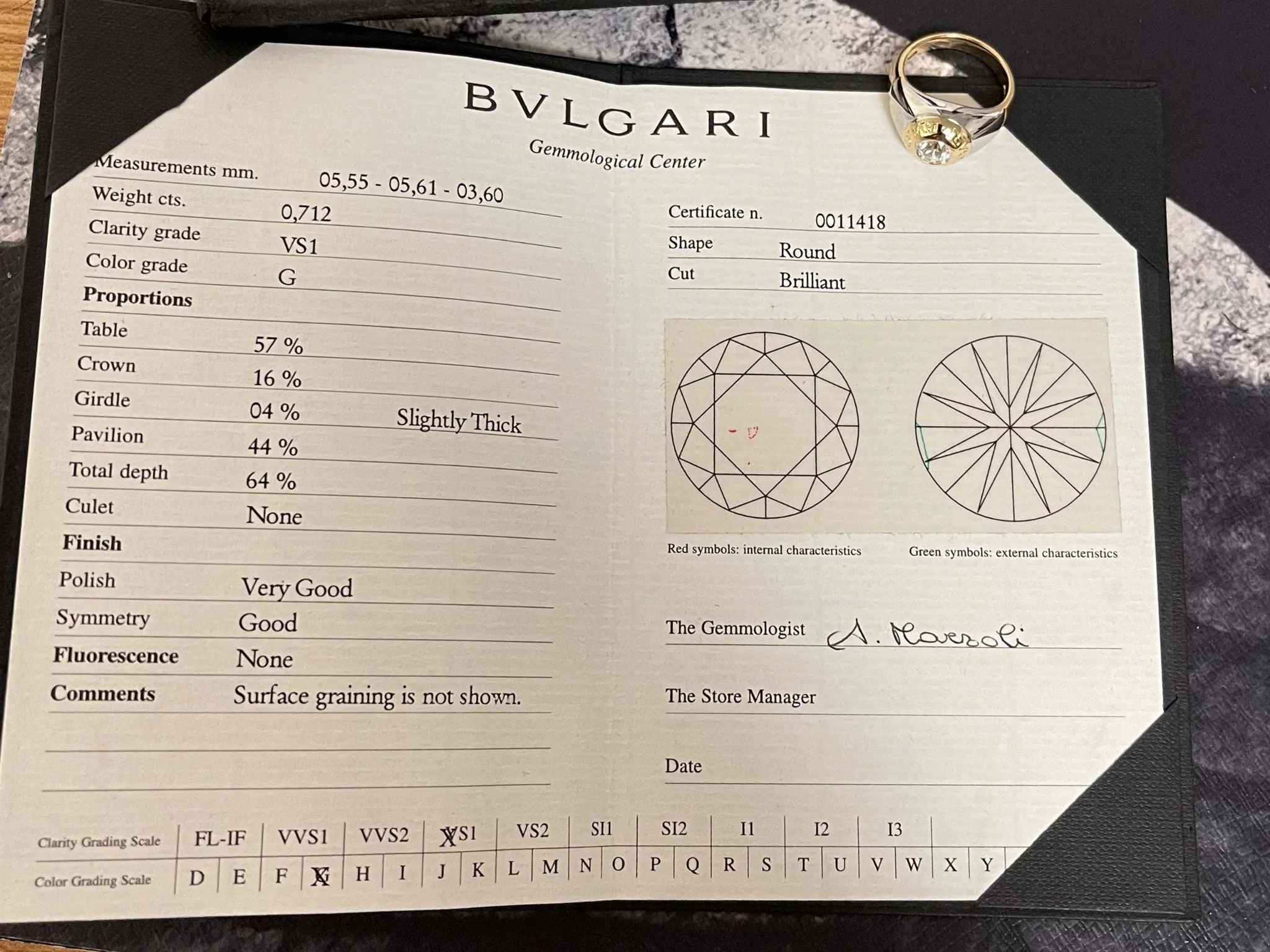 Bvlgari Diamond Ring in 18K White and Yellow Gold