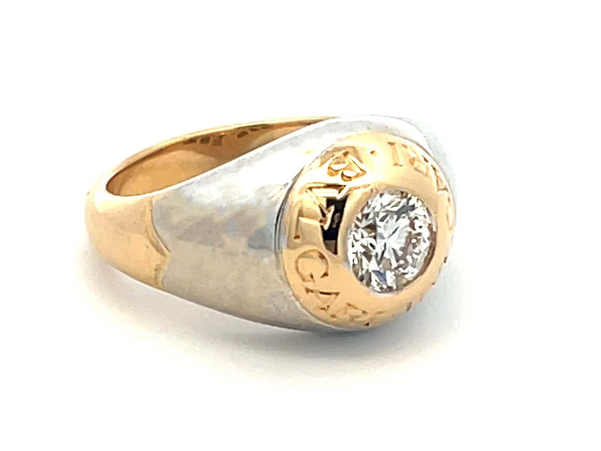 Bvlgari Diamond Ring in 18K White and Yellow Gold