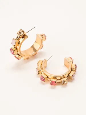 Camille Crystal Hoop - Pink