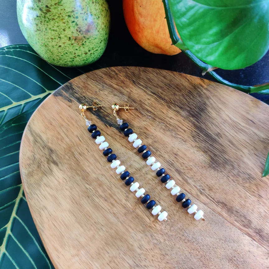 CANDY DROP EARRINGS | BLACK   WHITE