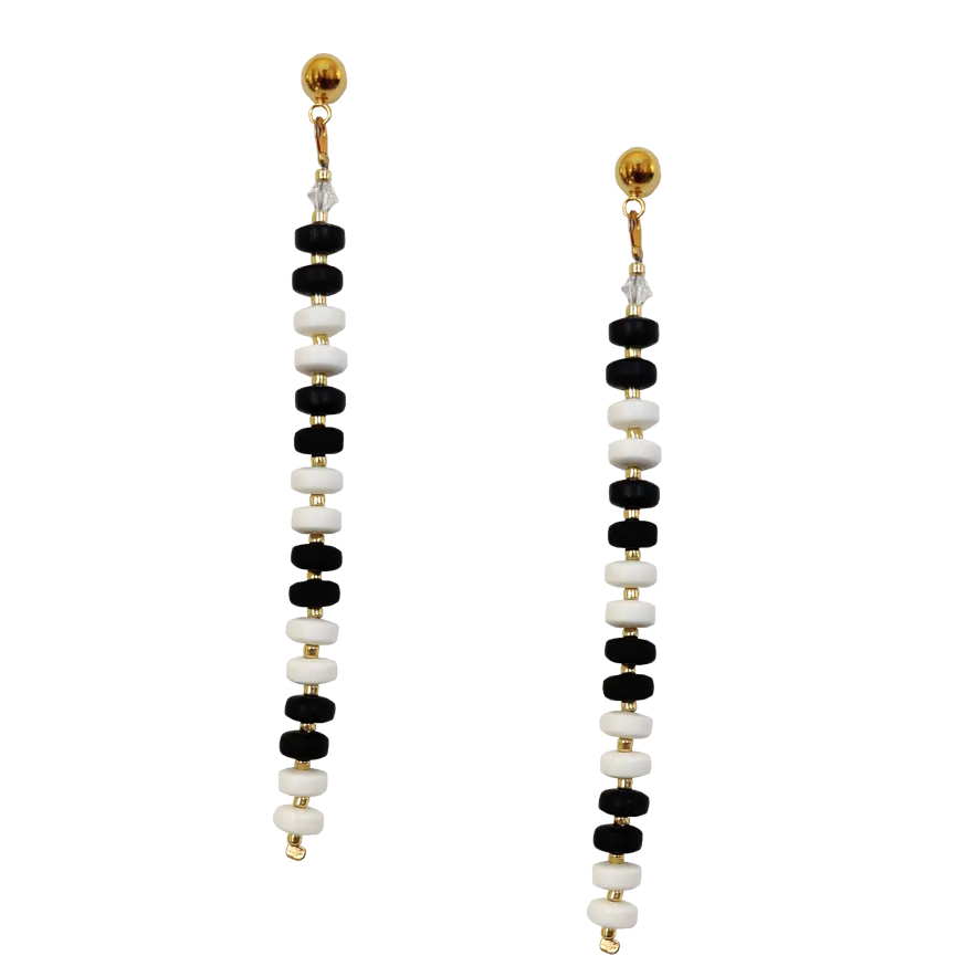 CANDY DROP EARRINGS | BLACK   WHITE