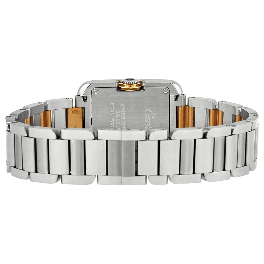 Cartier Tank Anglaise Small Silver Dial Stainless Steel 18kt Rose Gold Ladies Watch WT100024