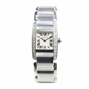 Cartier Tankissime Diamond 18kt White Gold Ladies Watch WE70039H