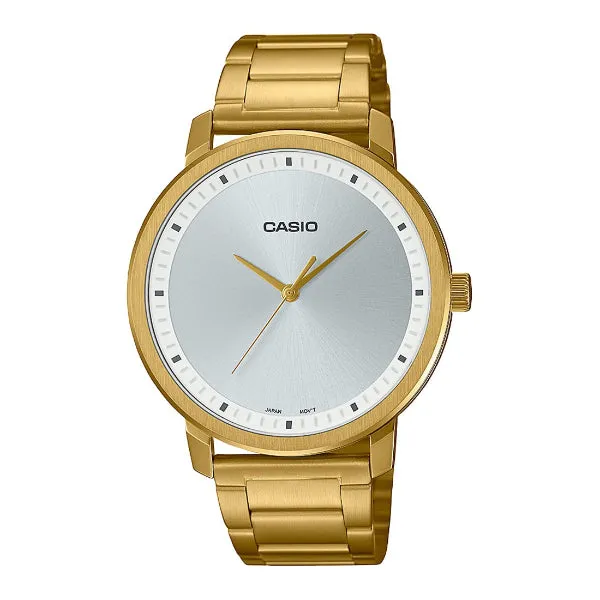 Casio Enticer Gold Stainless Steel Silver Dial Quartz Watch for Gents - MTP-B115G-7EVDF