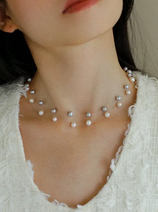 Celestial Dreams Single-layer Freshwater Pearl Necklace-White Pearls