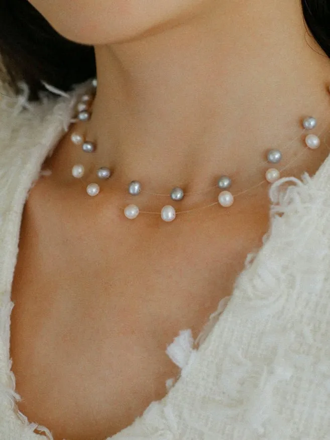 Celestial Dreams Single-layer Freshwater Pearl Necklace-White Pearls