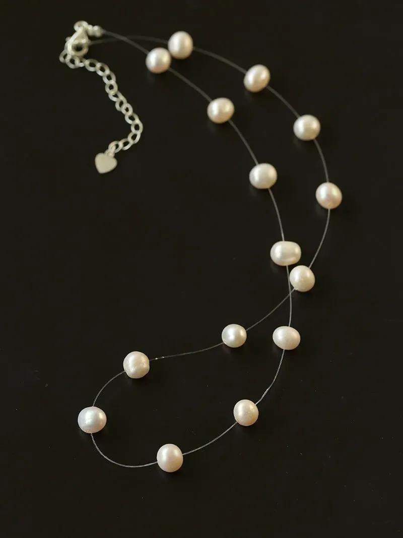 Celestial Dreams Single-layer Freshwater Pearl Necklace-White Pearls
