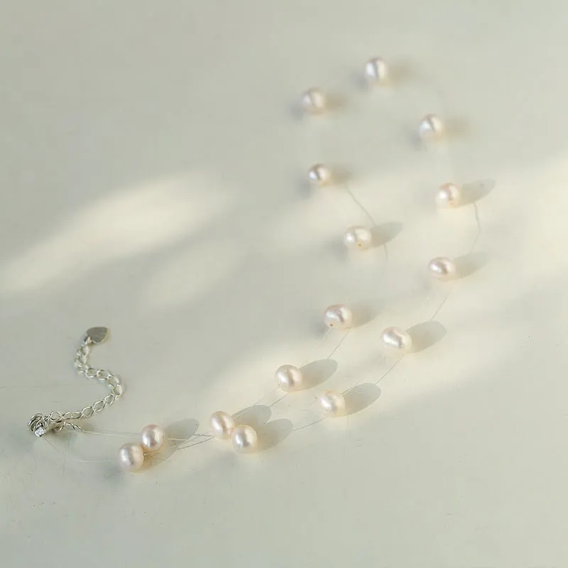 Celestial Dreams Single-layer Freshwater Pearl Necklace-White Pearls