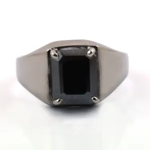 Certified 3.25 Ct Radiant Cut Black Diamond Solitaire Ring in 925 Silver, Ideal Gift! Amazing Look