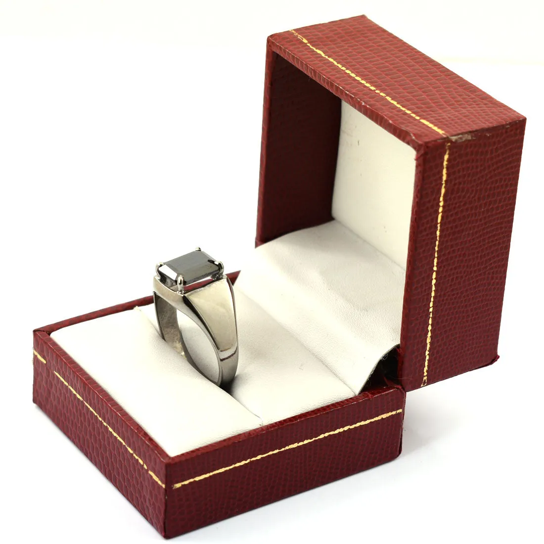 Certified 3.25 Ct Radiant Cut Black Diamond Solitaire Ring in 925 Silver, Ideal Gift! Amazing Look