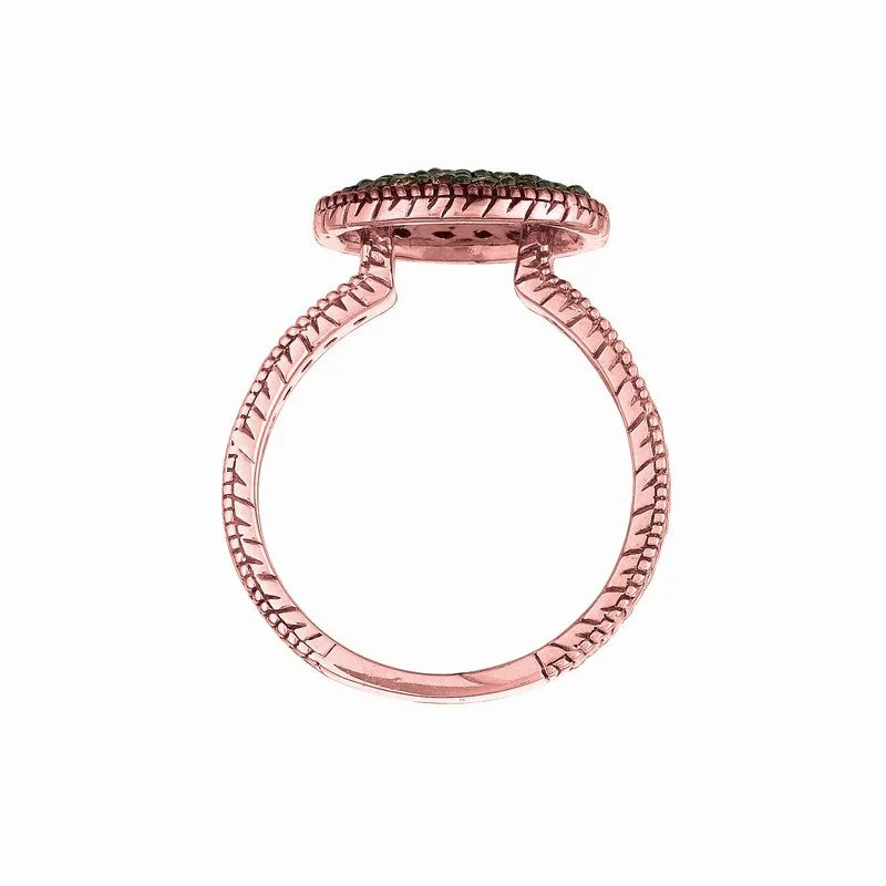 CHAMPAGNE & WHITE DIAMOND OVAL SHAPE 14K GOLD (0.55 CTW)