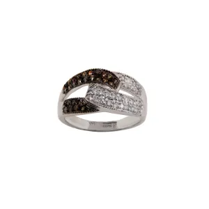 CHAMPAGNE & WHITE DIAMOND RING 14K GOLD (0.7 CTW)