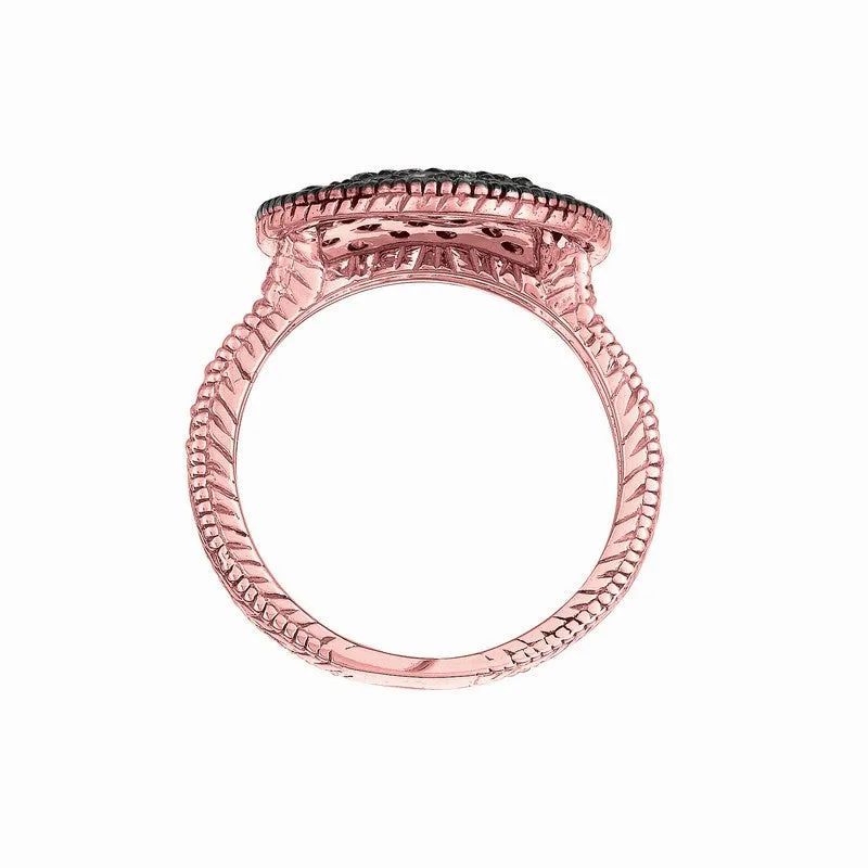 CHAMPAGNE & WHITE DIAMOND ROUND RING 14K GOLD (1.51 CTW)