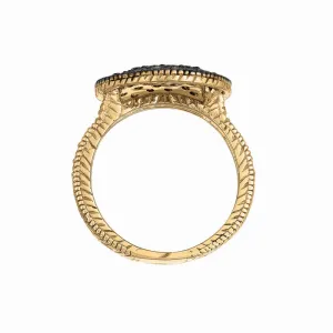 CHAMPAGNE & WHITE DIAMOND ROUND RING 14K GOLD (1.51 CTW)