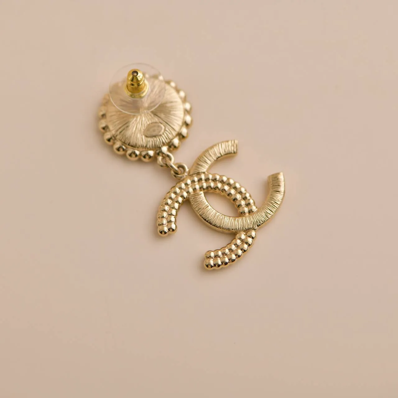 Chanel CC Crystal Faux Pearl Pendant Drop Earrings