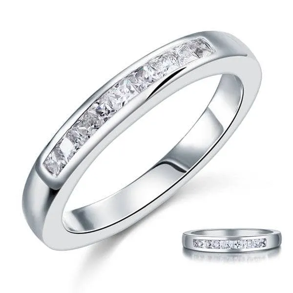 Channel Set Princess Cut Ring