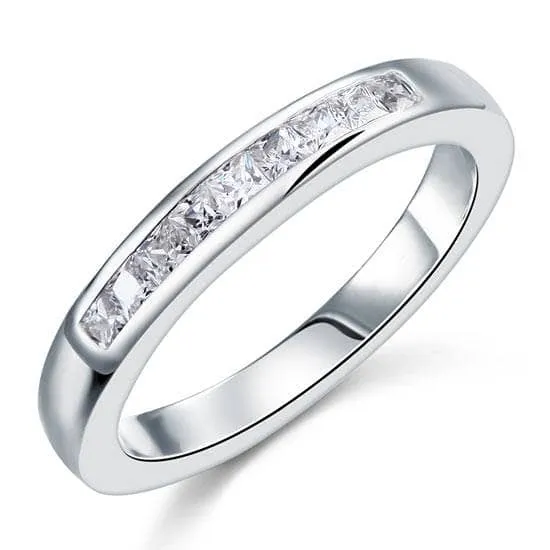 Channel Set Princess Cut Ring