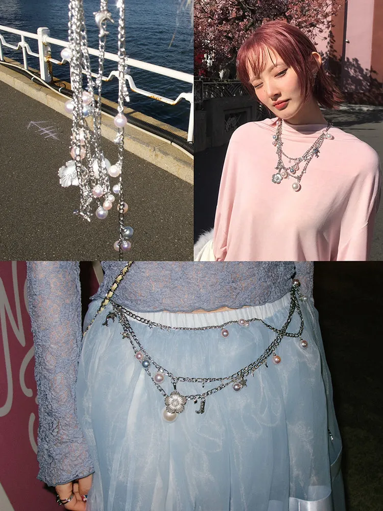 Cherry Blossom Motif Waist Chain Necklaces【s0000012126】